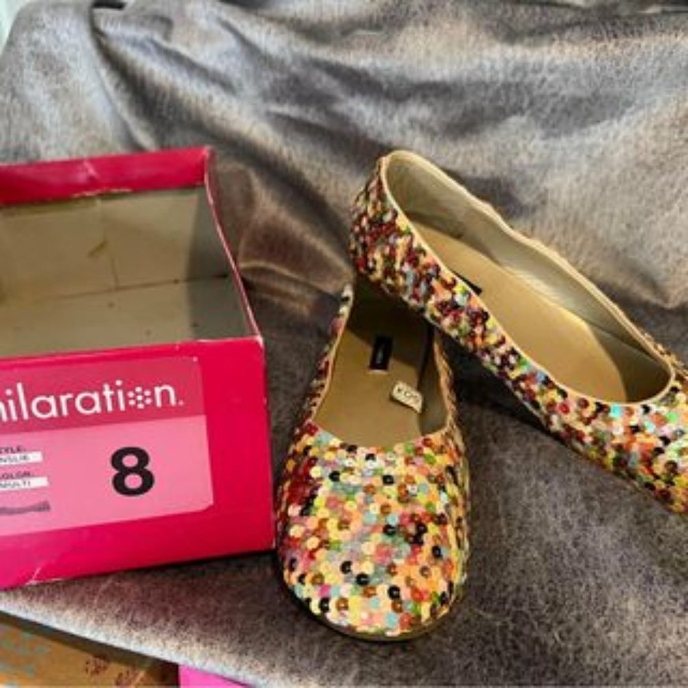 Xhilaration Shoes Size 8  Multi Colored Sequined Flat Ainslie